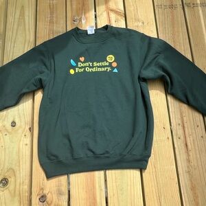 Green Sweatshirt with Graphic Print